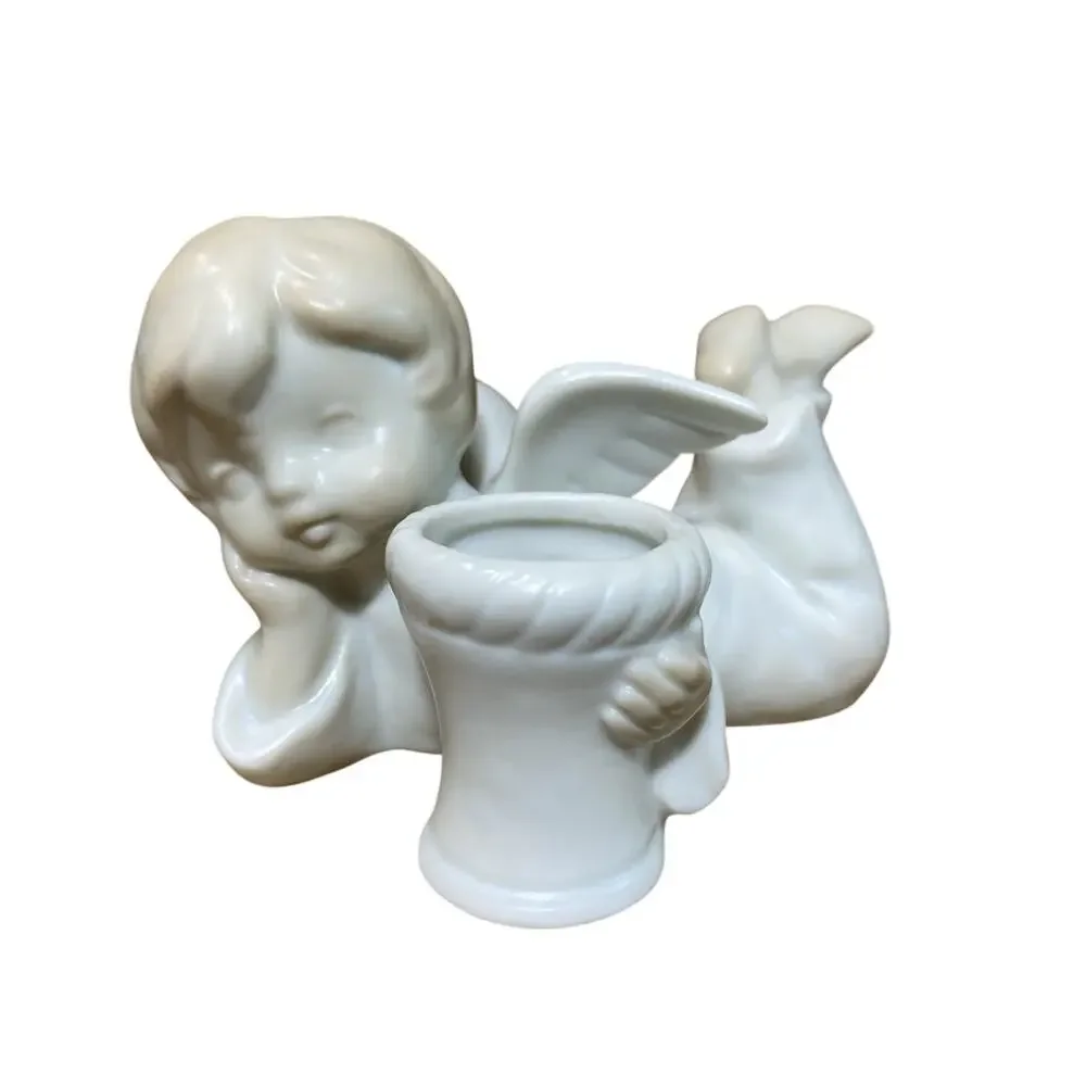 Set of 2 Vintage 1981 Fitz & Floyd Angel Cherub Candlestick Holders Japan